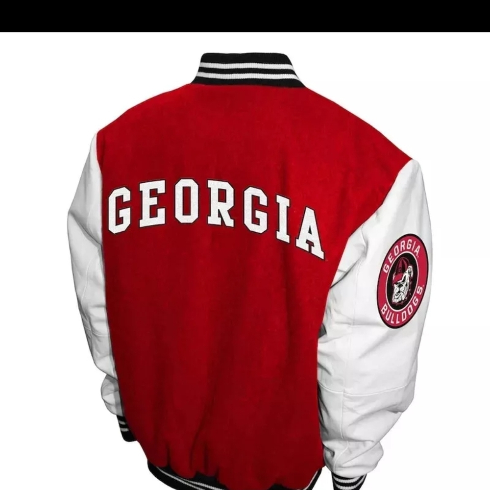 University of Georgia Bulldogs Letterman Jacket Wool & Leather Sleeves XL
